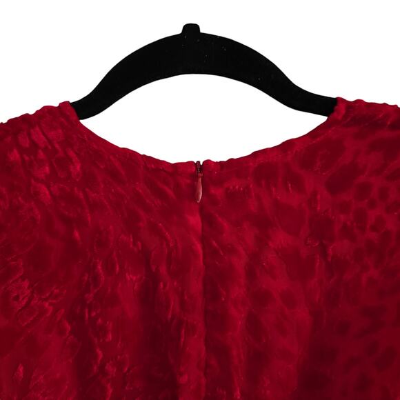 The Kooples Womens Red Artichoke Burnout Velvet Leopard Mini Dress 2 Feminine - Picture 8 of 11